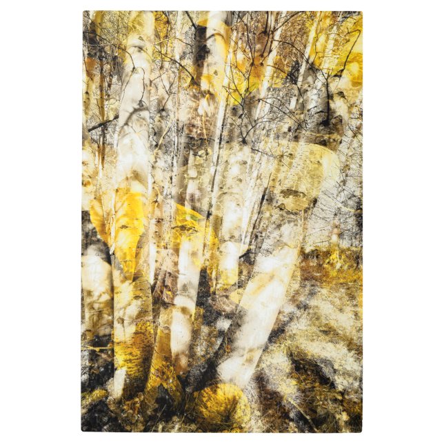 Impresión En Metal Resumen del bosque de Aspen (Anverso)