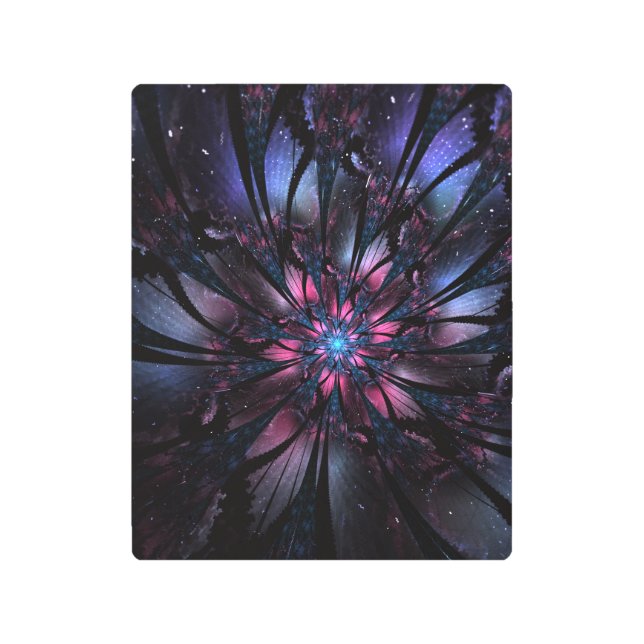 Impresión En Metal Resumen del diseño de flor fractal. (Anverso)