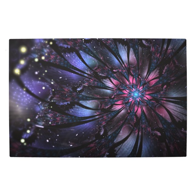 Impresión En Metal Resumen del diseño de flor fractal. (Anverso)