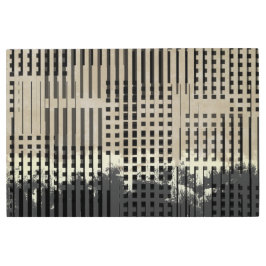 Impresión En Metal Resumen del patrón de crema, beige y banda negra