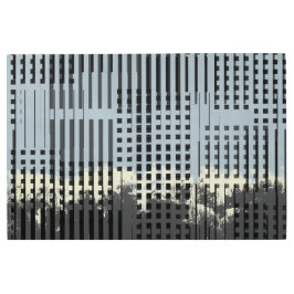 Impresión En Metal Resumen del patrón de crema, Verde azulado y franj