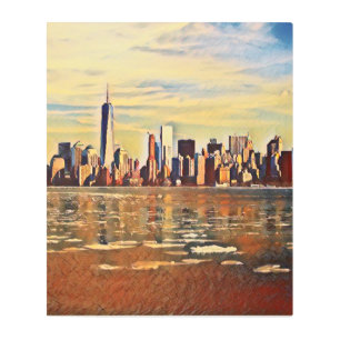 Impresión En Metal Resumen del Skyline de Nueva York