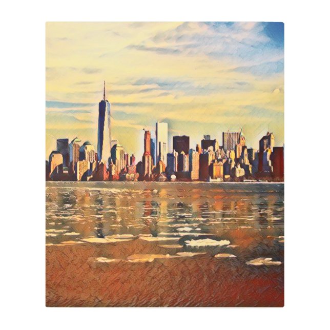 Impresión En Metal Resumen del Skyline de Nueva York (Anverso)