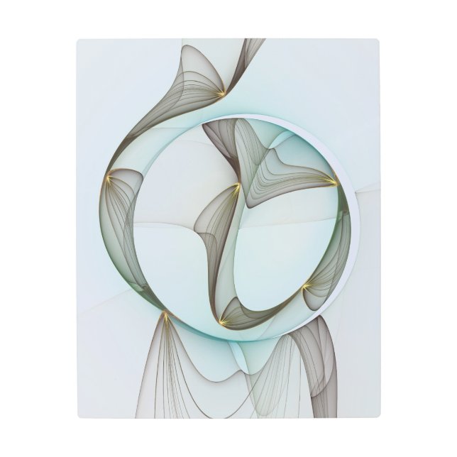 Impresión En Metal Resumen Elegancia dorada turquesa moderna (Anverso)