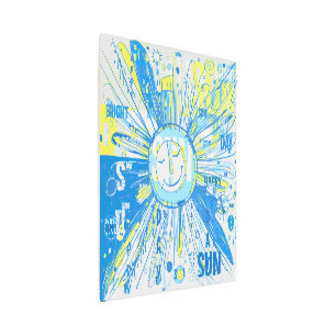 Impresión En Metal Resumen Happy Whimsical Sun Word Art