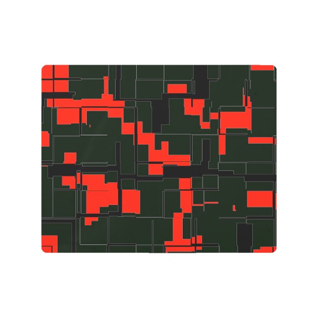 Impresión En Metal Resumen negro rojo del Ejército Profundo (Anverso)