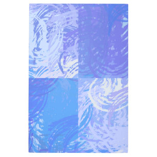 Impresión En Metal Resumen Toscado Turquesa y Púrpura