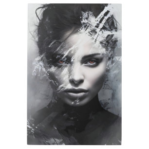 Impresión En Metal Retrato abstracto de una mujer