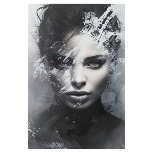 Impresión En Metal Retrato abstracto de una mujer (Anverso)