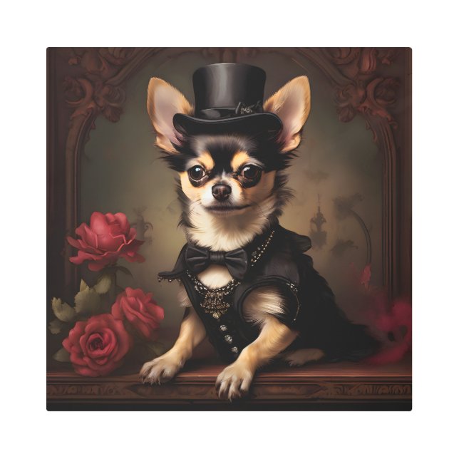 Impresión En Metal Retrato de época de Chihuahua (Anverso)