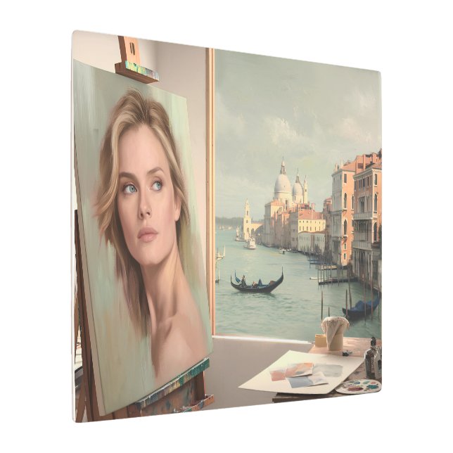 Impresión En Metal Retrato de Michelle Pfeiffer en progreso - Pastel (Angulado)