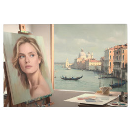 Impresión En Metal Retrato de Michelle Pfeiffer en progreso - Pastel