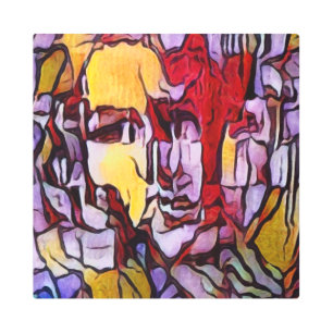 Impresión En Metal Retrato de mujer abstracta