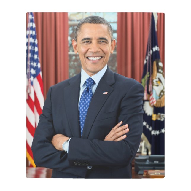 Impresión En Metal Retrato de oficina oval, Obama Barack Presidente d (Anverso)