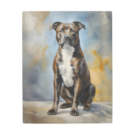 Impresión En Metal Retrato de perro de Staffy