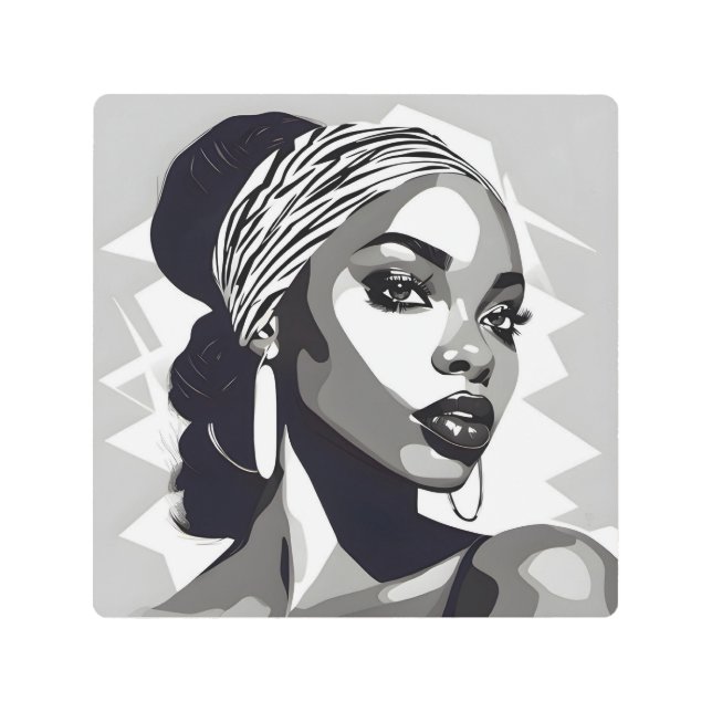 Impresión En Metal Retrato de una mujer negra (Anverso)
