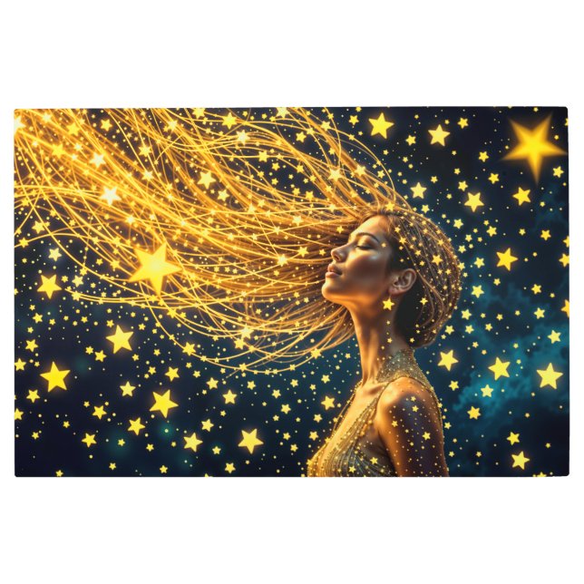 Impresión En Metal Retrato estelar mágico de una mujer de fantasía de (Anverso)