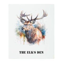 Impresión En Metal Retrato Majestic Watercolor Elk, personalizado