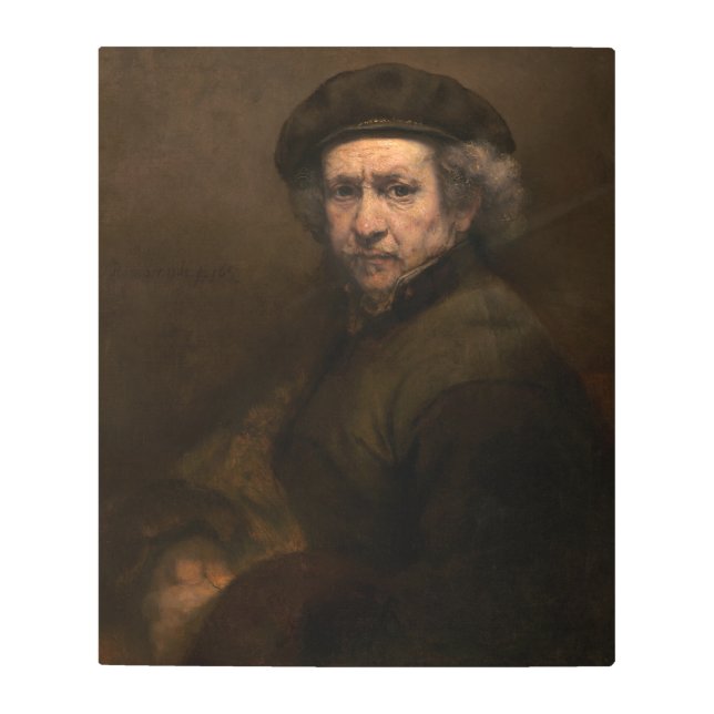 Impresión En Metal Retrato propio de Rembrandt: pintor holandés de la (Anverso)