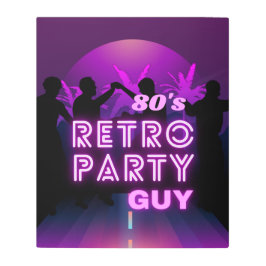 Impresión En Metal Retro 80 Disco Dance Fiesta Neon Purple Funky