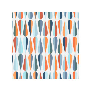 Impresión En Metal Retro a mediados de siglo, patrón de formas de caí