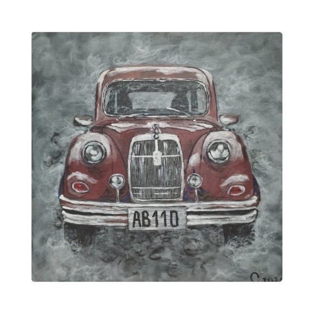 Impresión En Metal retro, auto, coche, (Anverso)