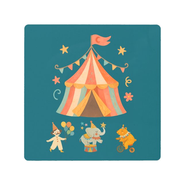 Impresión En Metal Retro Circus Storytime (Anverso)