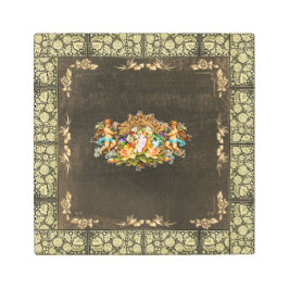 Impresión En Metal Retro de color con encaje y flores