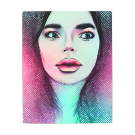 Impresión En Metal Retro Polka Dots Ombre Mujer