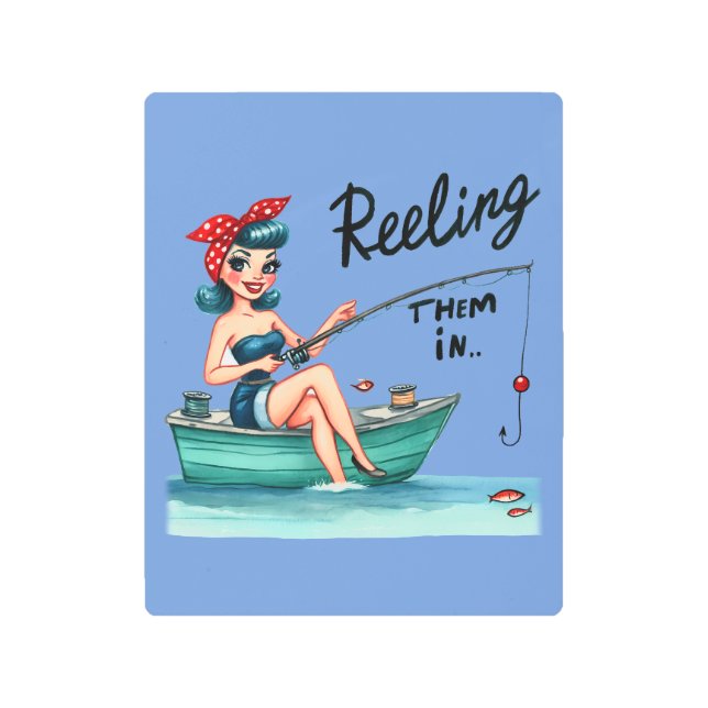 Impresión En Metal Retro Reeling in Pin-up (Anverso)