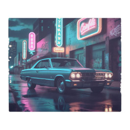 Impresión En Metal Retro Street Scene Art 1940s Classic Car 