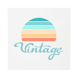 Impresión En Metal Retro Sunset+Guión de época con problemas