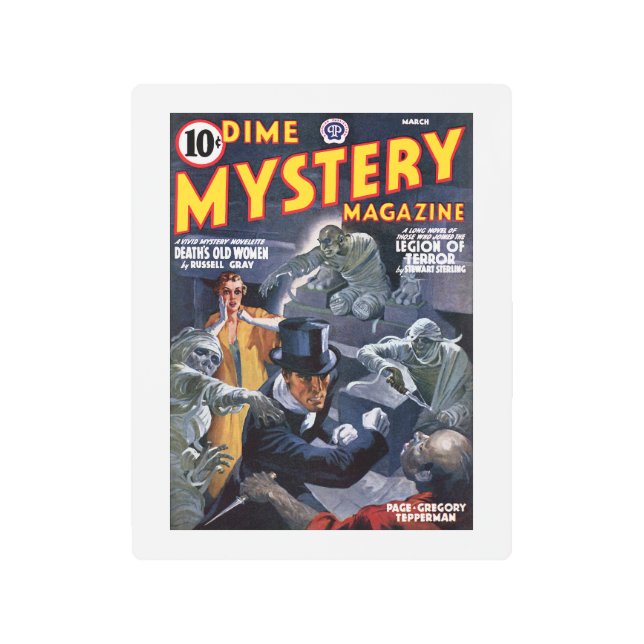 Impresión En Metal revista Dime Mystery (Mar, 1941) (Anverso)