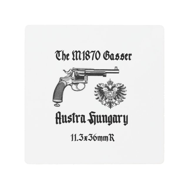 Impresión En Metal Revólver Gasser austriaco WWI (Anverso)