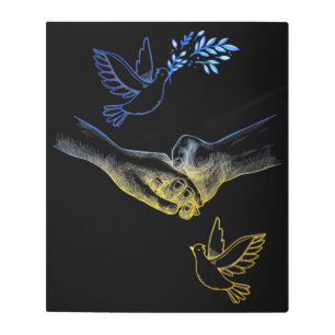 Impresión En Metal Rezar por Ucrania, pareja realista con las manos e