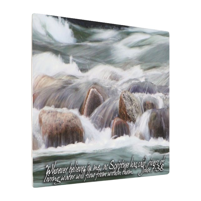 Impresión En Metal Ríos de aguas vivas Inspiradores (Angulado)