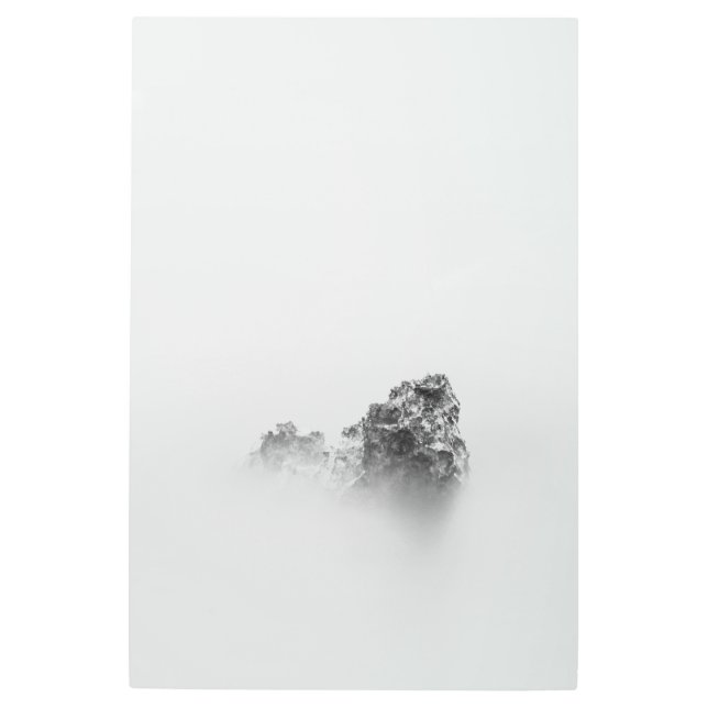 Impresión En Metal Roca aislada en la niebla del mar (Anverso)