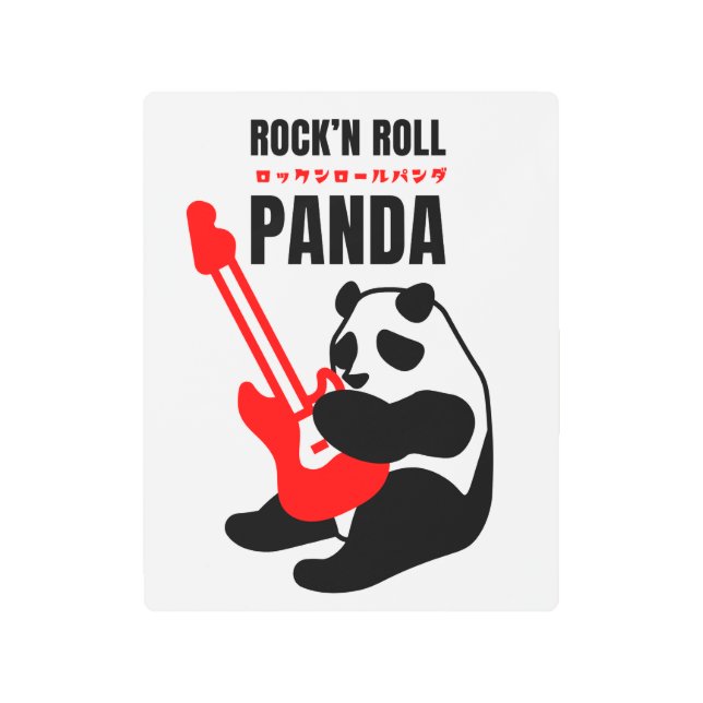 Impresión En Metal Rock and Roll Panda (Anverso)