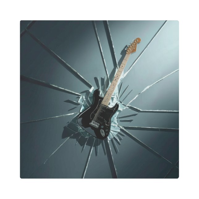 Impresión En Metal Rock de guitarra (Anverso)