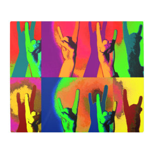 Impresión En Metal Rock en todos - Rock mano Rótulo