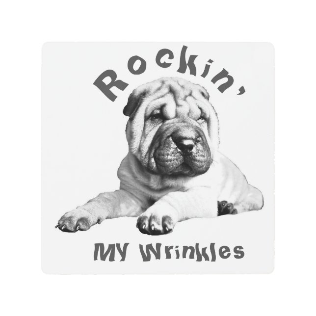 Impresión En Metal Rockin' My Wrinkles Shar Pei Wall Art (Anverso)