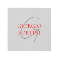 Rojo gris su nombre Monograma inicial moderno