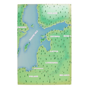 Impresión En Metal rompecabezas de rompecabezas del mapa del mar Bált