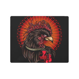 Impresión En Metal Rooster de boxeo