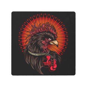 Impresión En Metal Rooster de boxeo