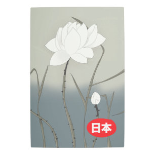 Impresión En Metal Rosa blanca japonesa