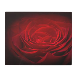 Impresión En Metal Rosa De Sangre Roja Profunda En Negro