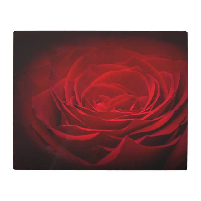 Impresión En Metal Rosa De Sangre Roja Profunda En Negro (Anverso)