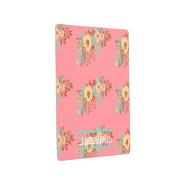 Impresión En Metal Rosa floral boho moderno