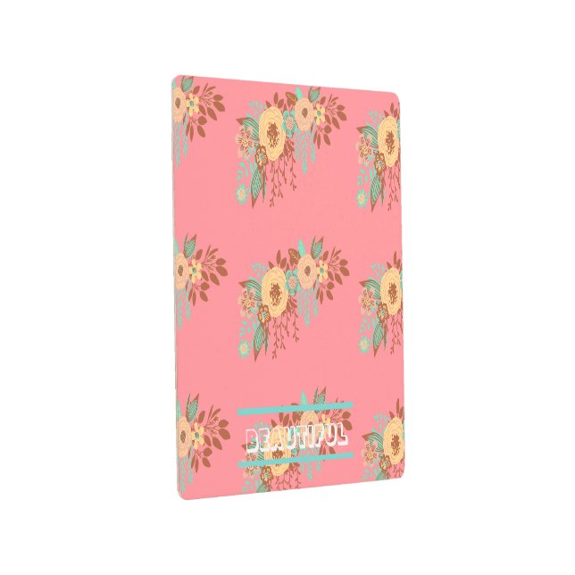 Impresión En Metal Rosa floral boho moderno (3/4)